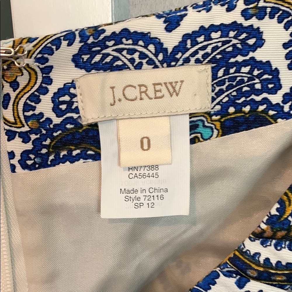 J. Crew Blue and Gold Paisley Sheath Mini Dress - Picture 2 of 4